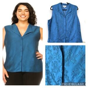 Vintage Talbot's Pure Silk Ladies Vest Teal Blue Silk Vest Vintage Vest Size LG